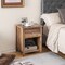 Costway Nightstand Bedside Table with Drawer & Open Shelf for Living Room Bedroom Walnut/Brown